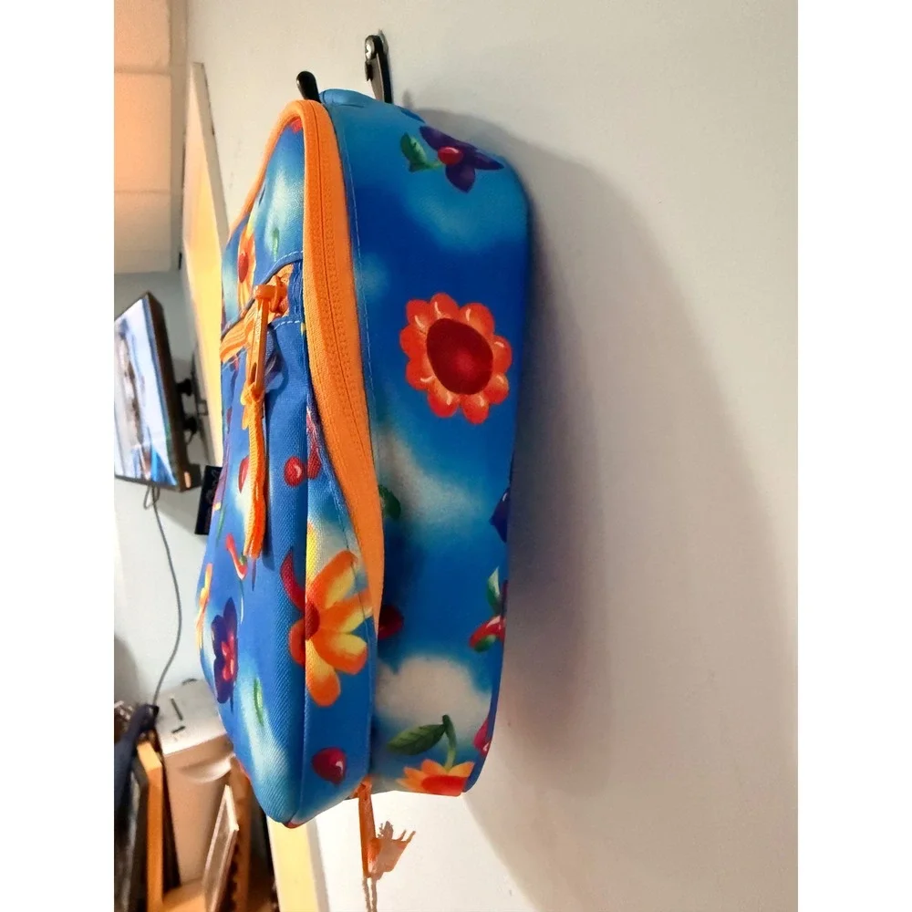 JanSport Insulated Lunch Bag Blue Sky Floral Print NWT Zippered Lunch Box
